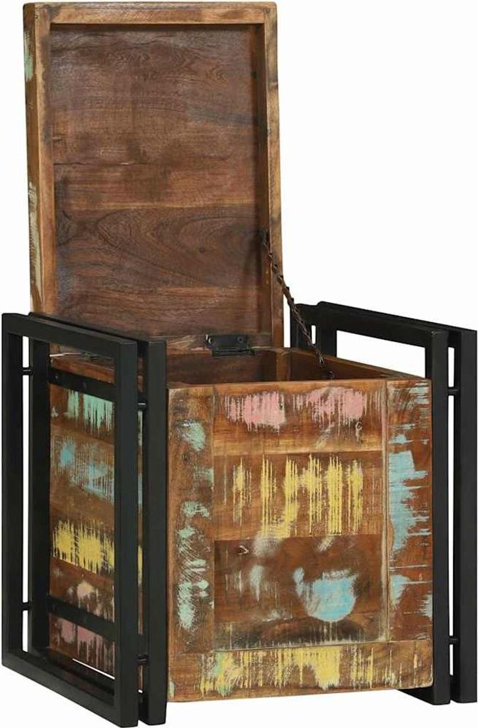vidaXL Aufbewahrungsbox mit Speicher 40 x 40 x 40 cm Massivholz Akazie