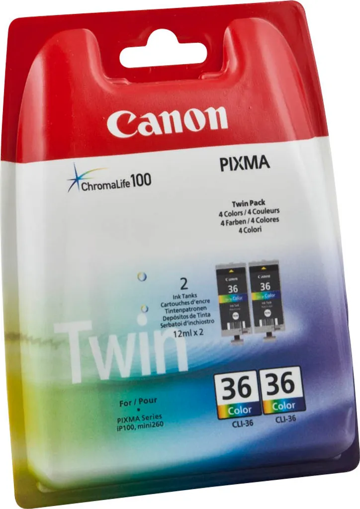 Évitez les pannes d'encre avec le pack double Canon CLI-36 couleur - 3
