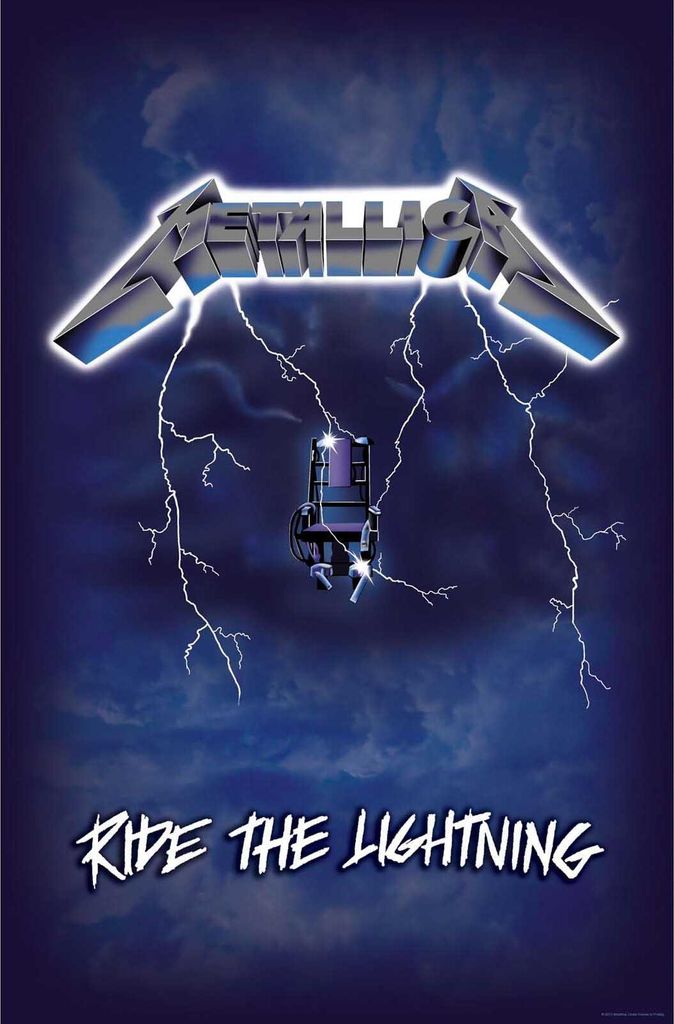 Metallica - Poster "Ride The Lightning", Stoff RO2884 (Einheitsgröße) (Blau/Grau)