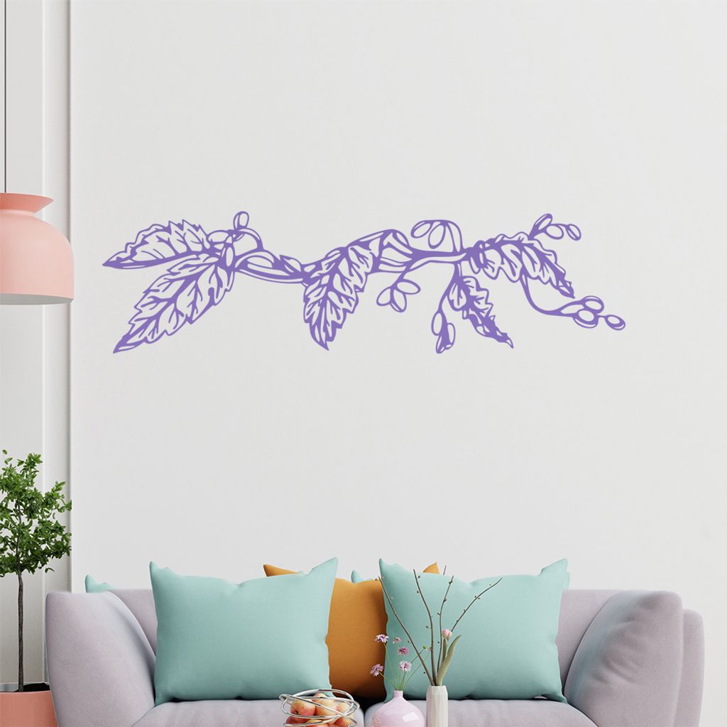 Blätter -Ranken Wandtattoo in 6 Größen - Wandaufkleber Wall Sticker - Dekoration, Küche, Wohnzimmer, Schlafzimmer, Badezimmer