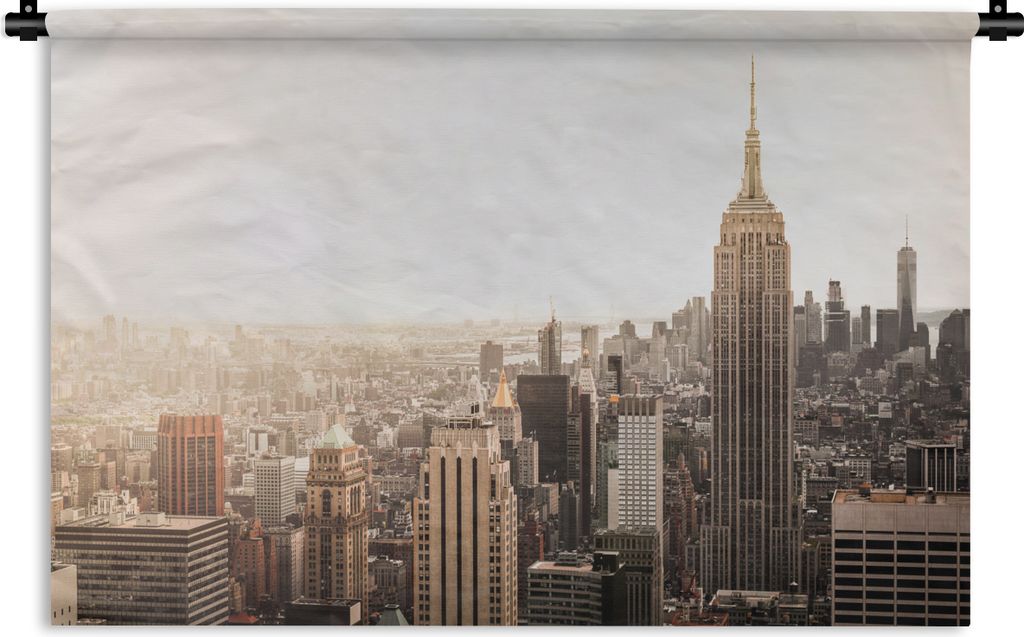 MuchoWow Wandteppich Wandbehang New York - Himmel - Licht 120x80 cm Tapisserie Dekoration Wandtuch - Wanddekorationen - Wandtücher