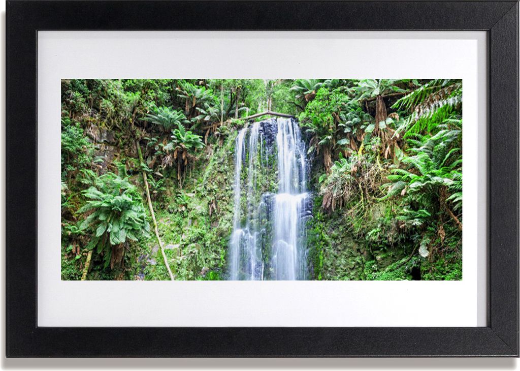 Bild 30x20 MDF-Rahmen Wandkunst Wasserfall Bäume Natur