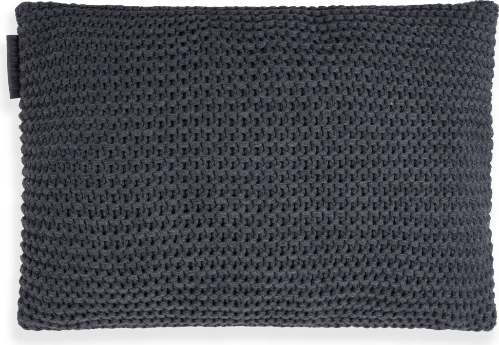 Knit Factory Vinz Kissen - Anthrazit - 60x40 cm