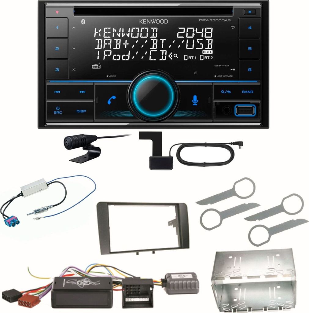 Kenwood DPX-7300DAB Bluetooth Digitalradio Einbauset für Audi A3 8P 8PA