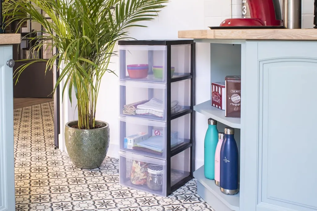 Tour de Rangement Iris DC-304 Noir 4 Tiroirs 15L avec Roulettes