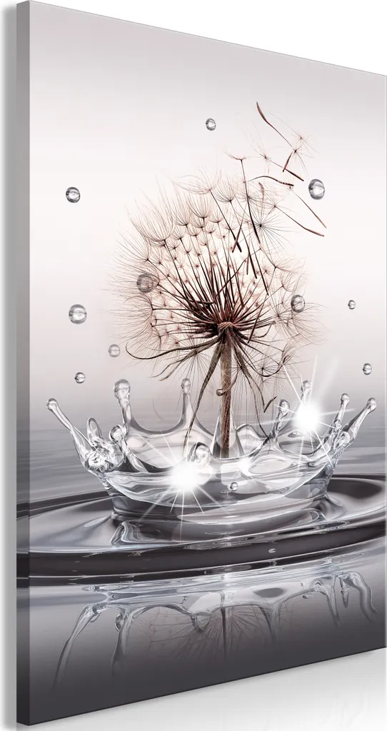 Quadro Moderno Fiori Gocce di Vento 40x60 - Canvas Verticale Elegante