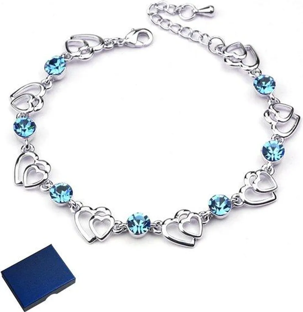 Bracelet rigide argent femme bleu foncé, finition polie et design chic