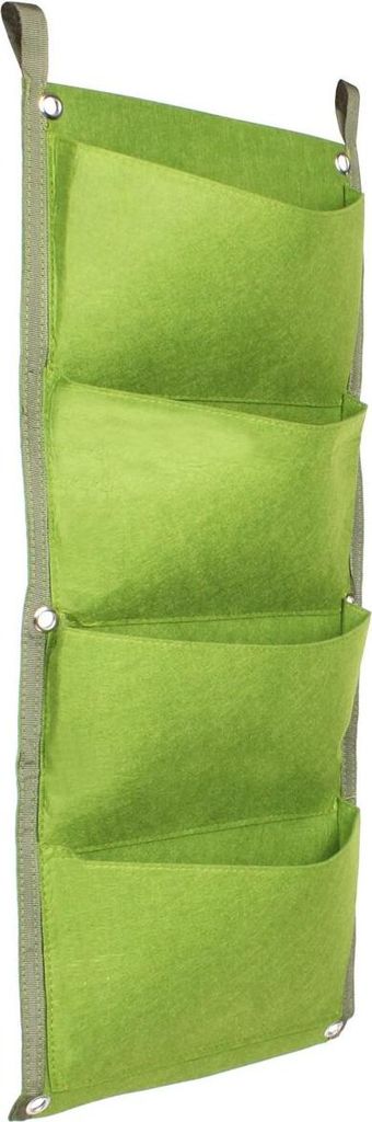 Vertikaler Pflanzsack, 4 Textil-Wandtöpfe, grün, 1 Stück