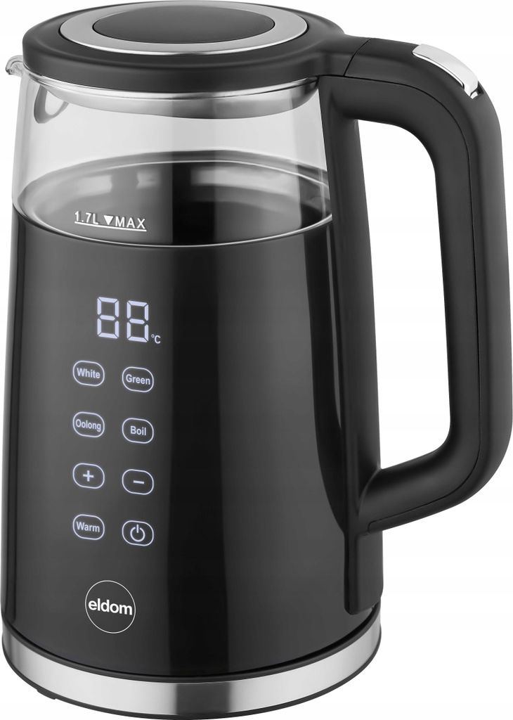 ELDOM C530 NEVO, 1,7 l, 2200 W, Czarny, Przezroczysty, Zdjęcie produktu 