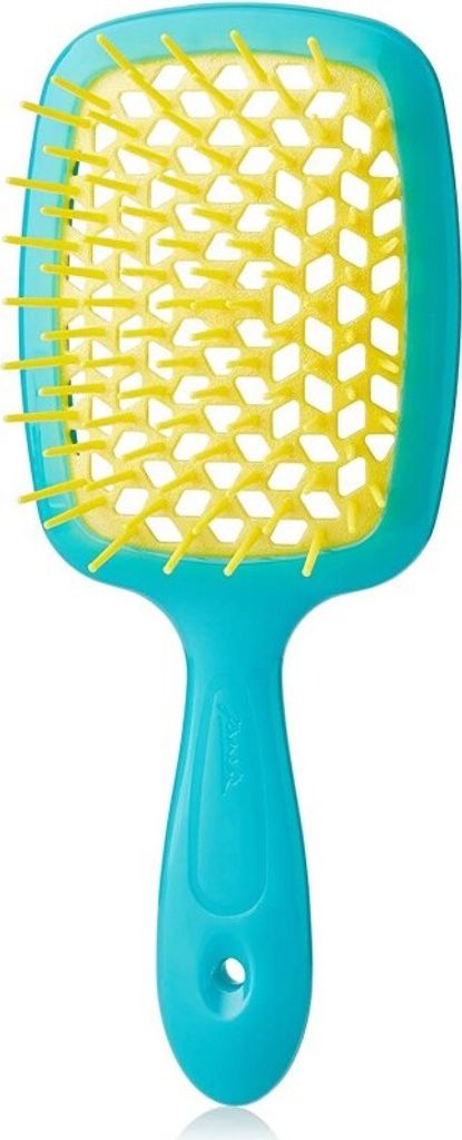 Janeke Superbrush Haarentwirrungs-Pinsel Profiqualität - Türkis/Gelb