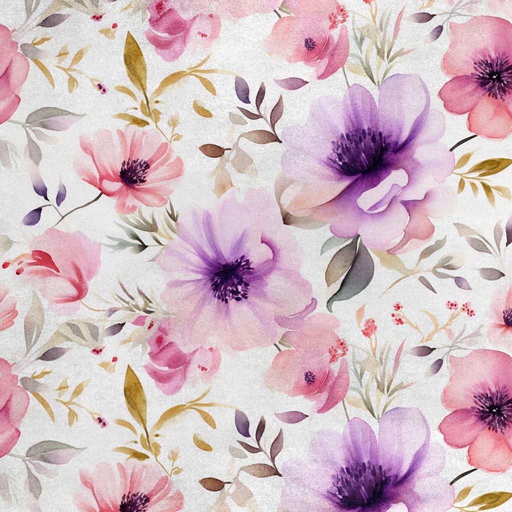 Royal Samt Stoff Polyester Zum Nähen - Motiv Blumen - RDX2580