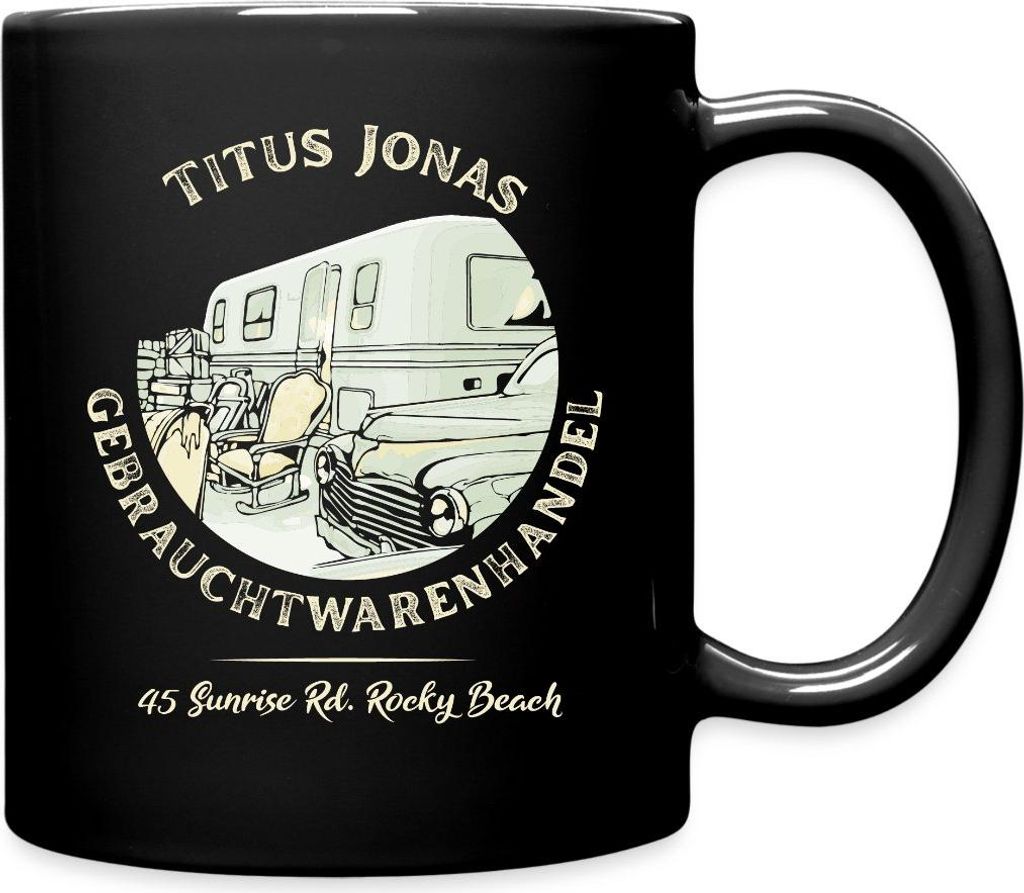 Spreadshirt Die Drei Fragezeichen Titus Jonas warenhandel Tasse Einfarbig, One size, Schwarz