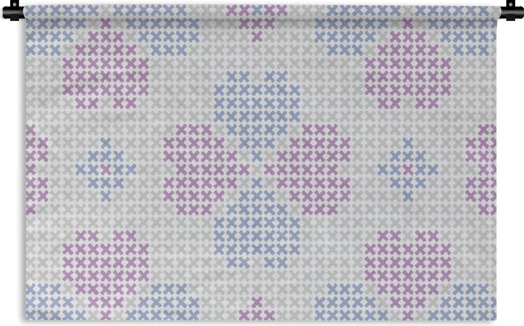 MuchoWow Wandteppich Wandbehang Klee - Muster - Violett 60x40 cm Tapisserie Dekoration Wandtuch - Wanddekorationen