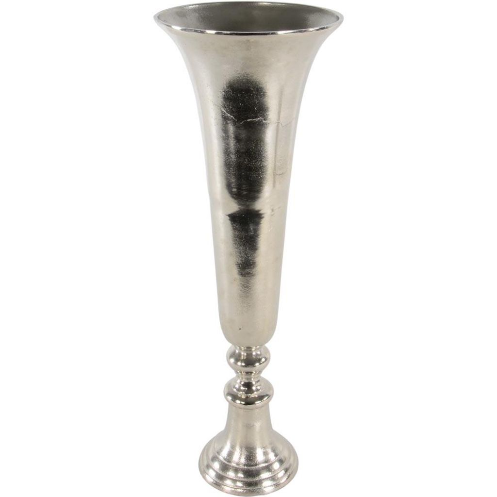 Deko Vase Brush Silber poliertes Aluminium vernickelt 19x55 Produktbild 