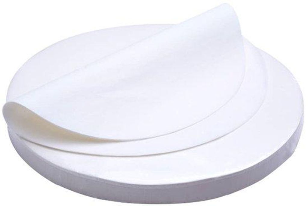 Hitzebeständiges Backpapier mit runden Aussparungen, antiaufschießende Beschichtung für Pizza, Ofen, Grill und Pfannen (Ø 28 cm)
