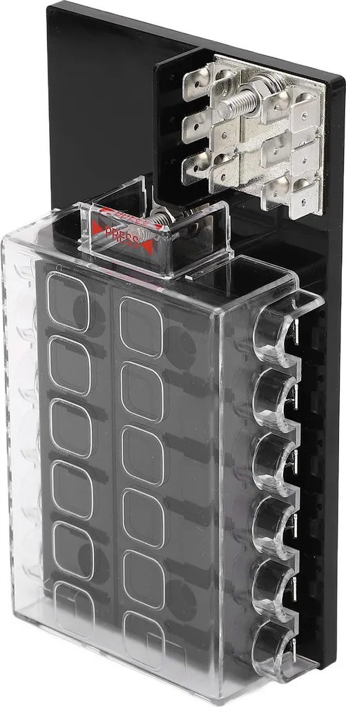 Boîtier de fusibles 12 emplacements 12-36V en ABS étanche pour auto