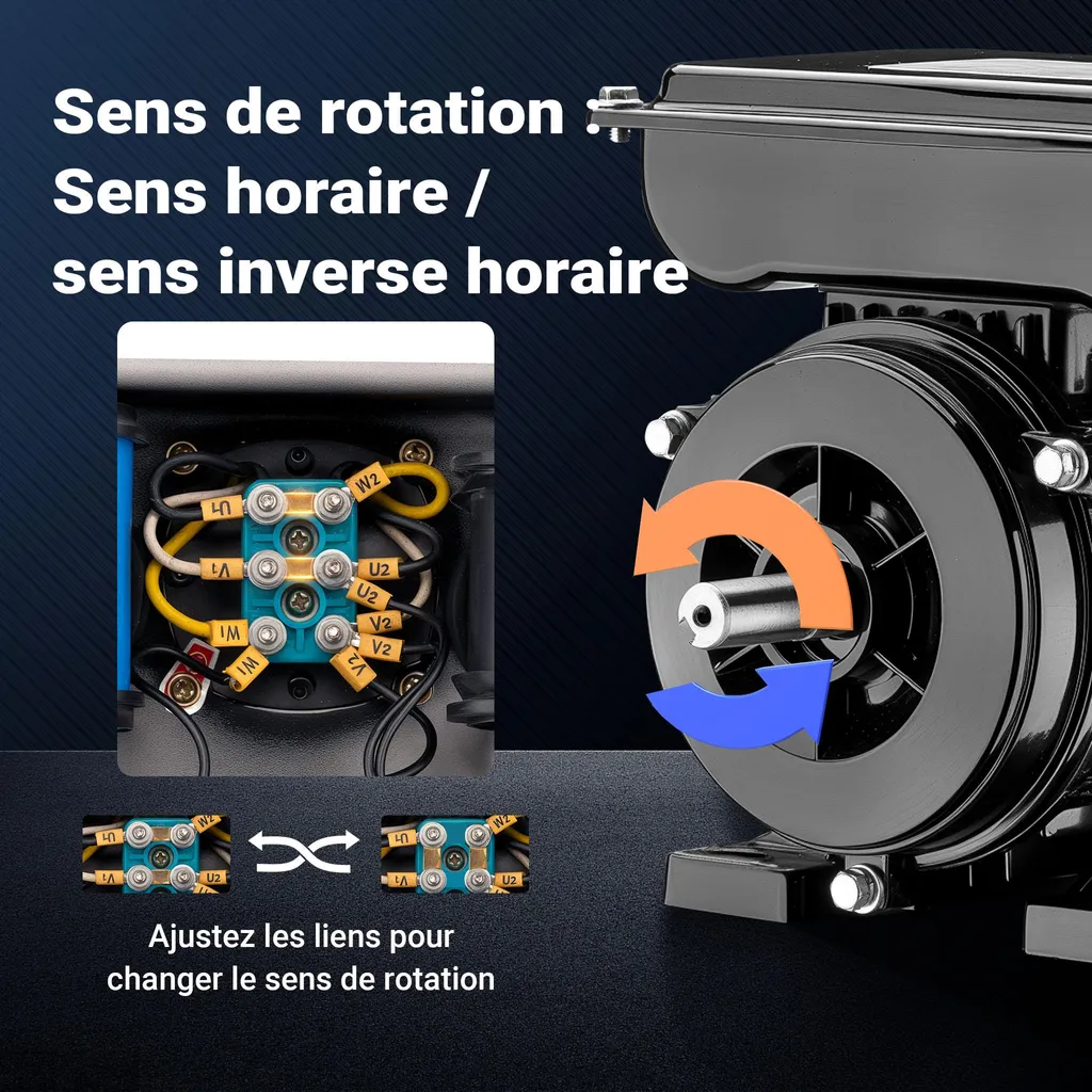 Moteur Électrique 4 Pôles Asynchrone à Faible Vibration et Haute Fixation - 5