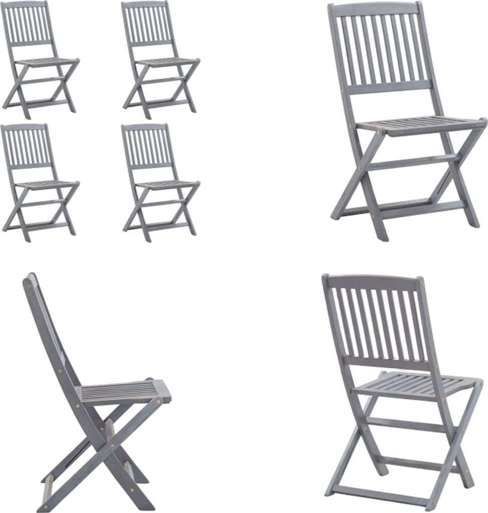 vidaXL Klappbare Gartenstühle 4 Stk. Massivholz Akazie - Gartenstuhl - Gartenstühle - Holz Gartenstuhl - Holz Gartenstühle