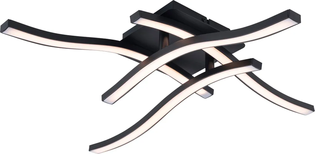 Plafoniera LED Metallo Nero 45cm - Lampada Soffitto Moderna Design