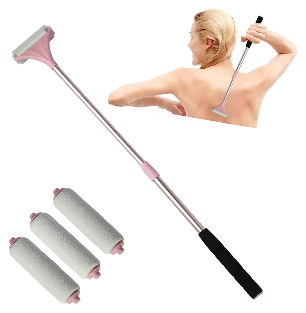 Appareil cosmétique rose pliable pour appliquer la lotion sans se salir