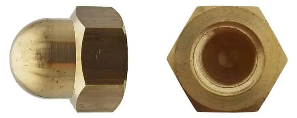 Écrou Borgne M10 Laiton pour Assemblage Extérieur et Décoration