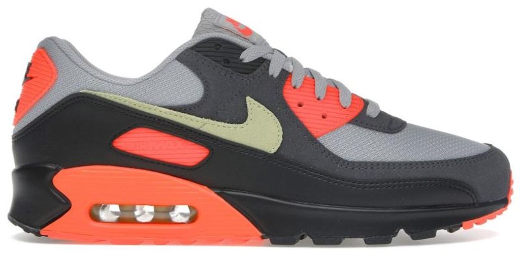 Nike Air Max 90 Light Smoke Grey Hyper Crimson Limelight - Produktbild 