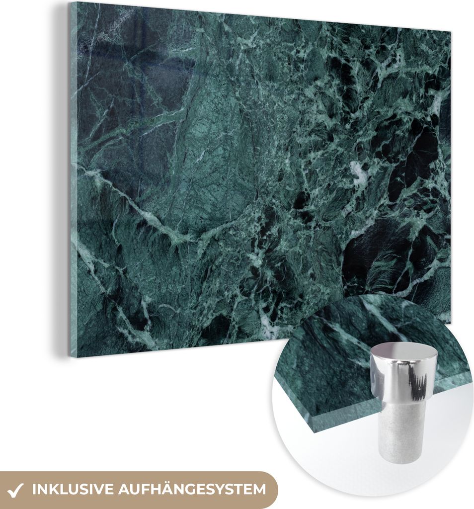 MuchoWow Glasbilder - Bilder auf Wandbild - Foto auf Glas Marmor - Stein - Textur - Marmoroptik - Design 120x80 cm Wanddekoration aus Glas - Acrylg...