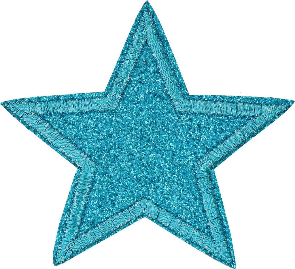 3 Glitzer Stern Aufbügler 65mm Aufnäher Applikationen Zierapplikation, Farbe wählbar