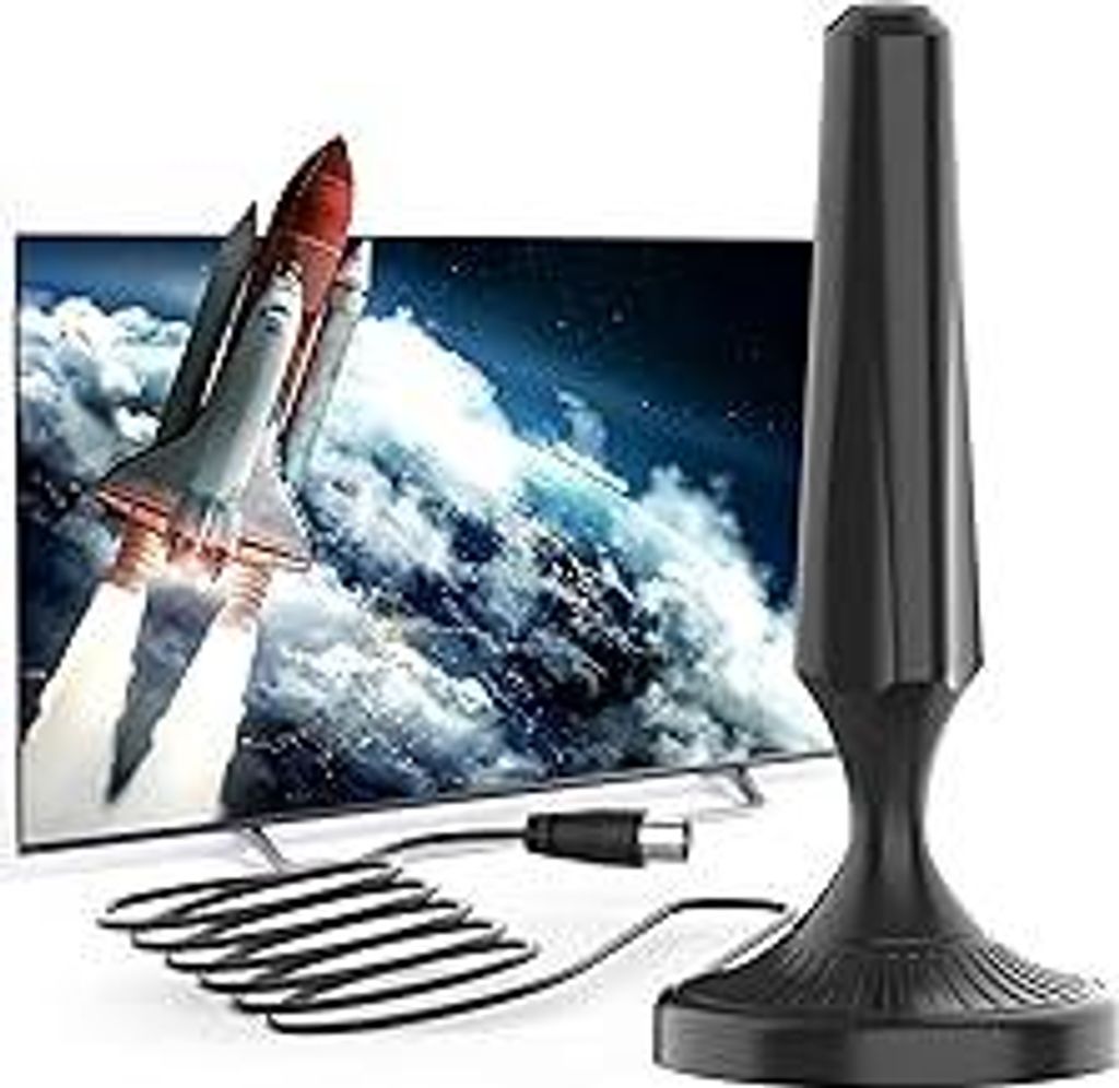 DVB-T2 Antenne mit Magnetfuß – TV Zimmerantenne Innen für Full HD & 4K Empfang, 360° Richtungsfrei, Kompatibel mit DVB-T2 HD Fernseher – 5?m...