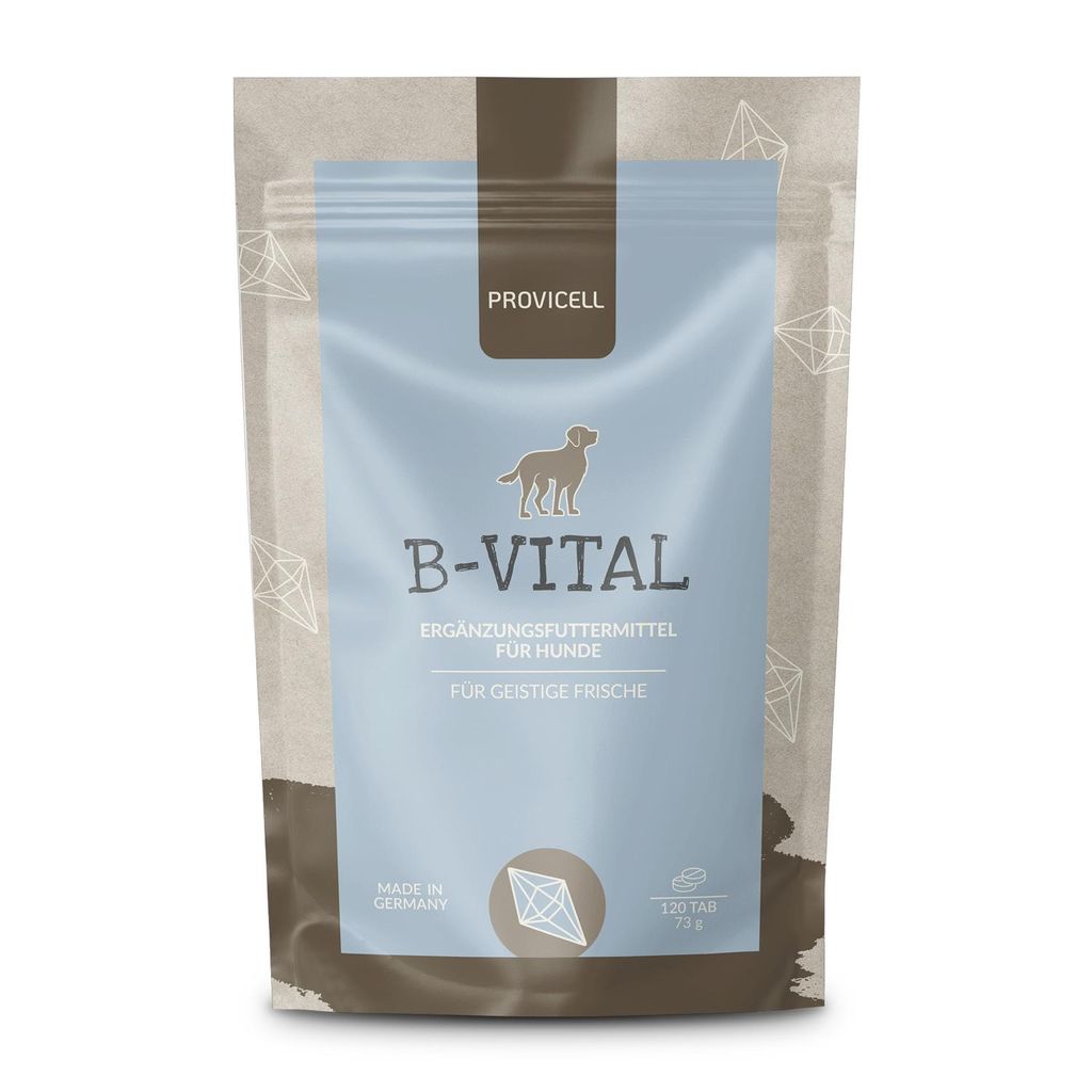 Provicell B-Vital Hund | Vitamin-B-Komplex mit Biotin, Vitamin B1, B2, B5, B6, B12 & Folsäure | Barf-Zusatz mit Tierärzten entwickelt I 120 Table...