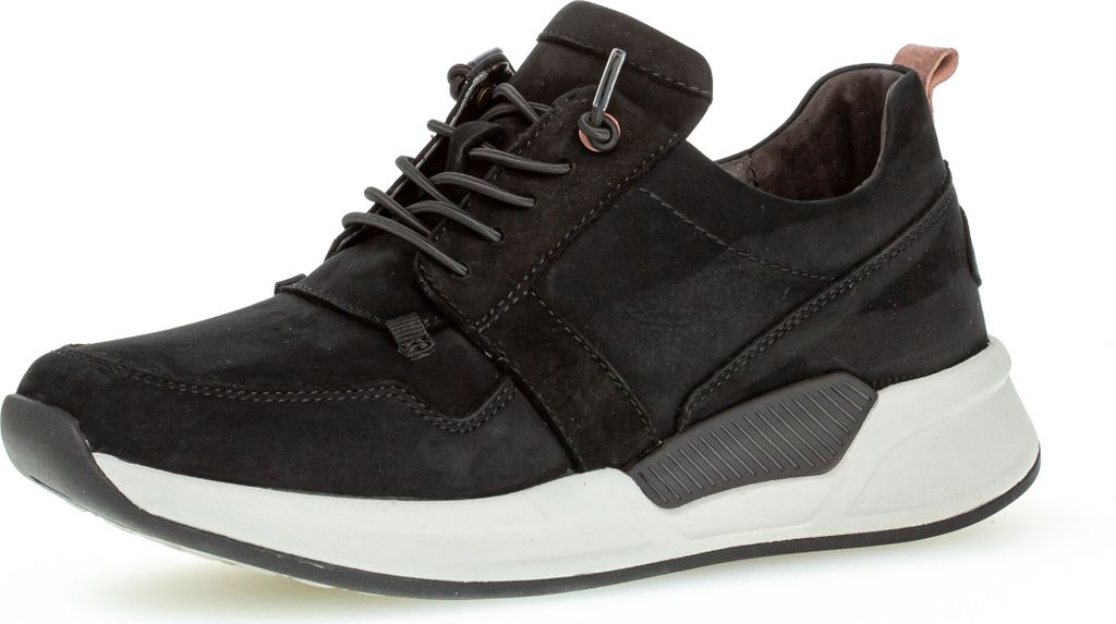 Gabor Comfort Sneaker Low - Schwarz Leder Größe: 38.5 Normal