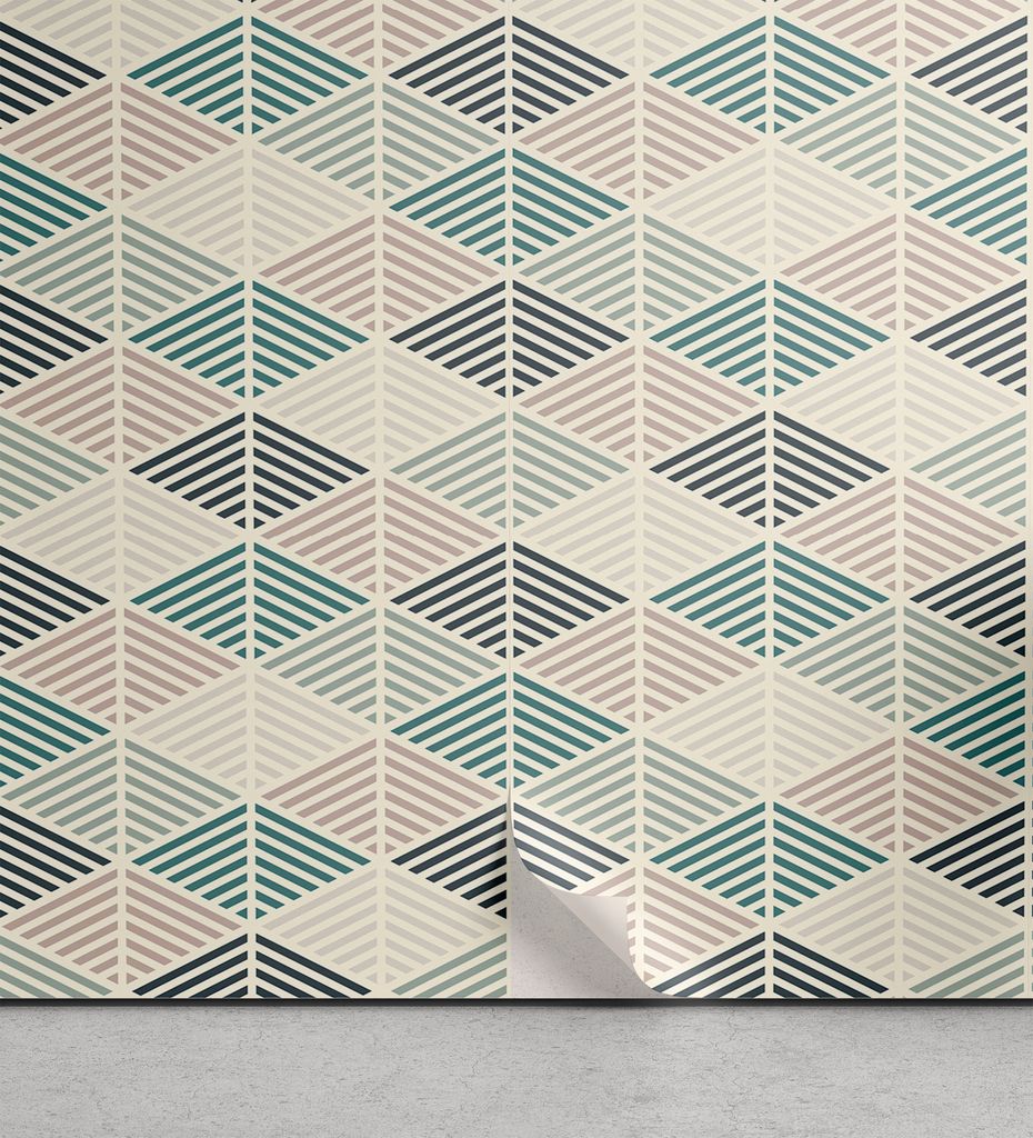 ABAKUHAUS Gedeckte Farben abziehbare & klebbare Tapete für Zuhause, Streifen-Design Forming, selbstklebendes Wohnzimmer Küchenakzent, 33 cm x 90 ...
