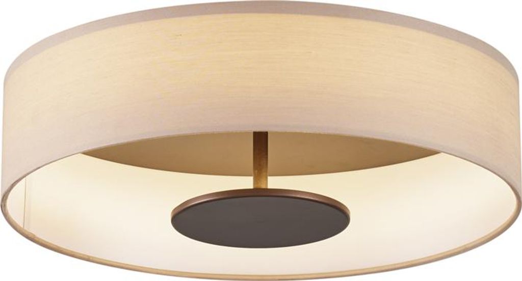 QAZQA - Moderne Deckenleuchte I Deckenlampe I Lampe I Leuchte weiß mit bronzefarbenem Interieur inkl. LED 3-Stufen-Dimmbar - Bredow I Wohnzimmer I...