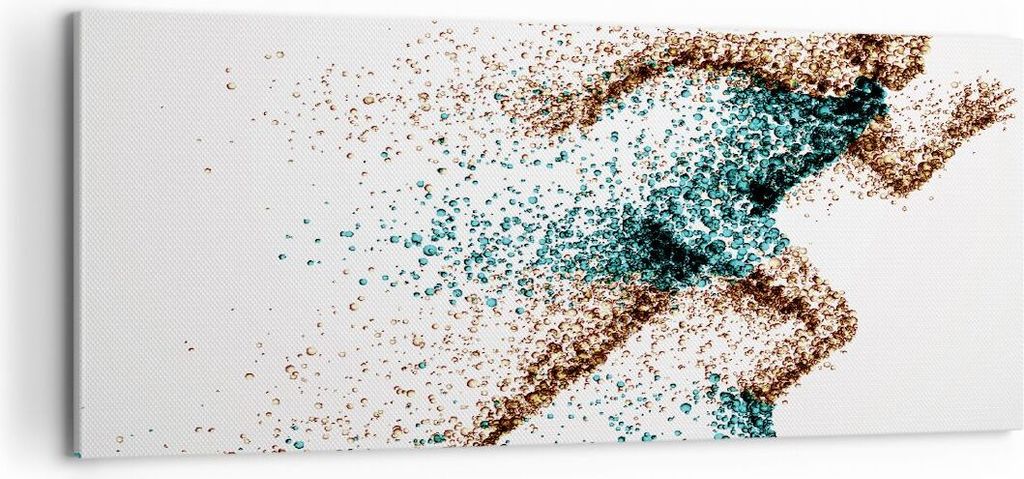 Bild auf Leinwand - Leinwandbild - Athlet sprinter sport läufer - 100x40cm - Wand Bild - Wanddeko - Leinwanddruck - Bilder - Kunstdruck - Wanddeko...