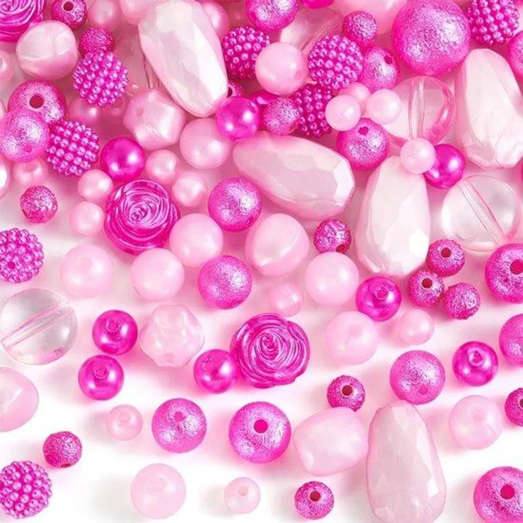 Perles fleurs pour créer vos bijoux personnalisés en acrylique tons pastel
