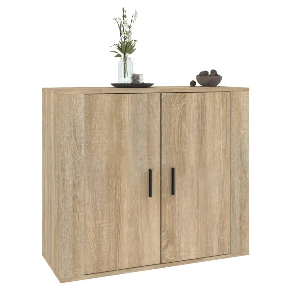 Credenza in Legno Rovere Sonoma 80 cm | Mobiletto Rustico Chic - 7