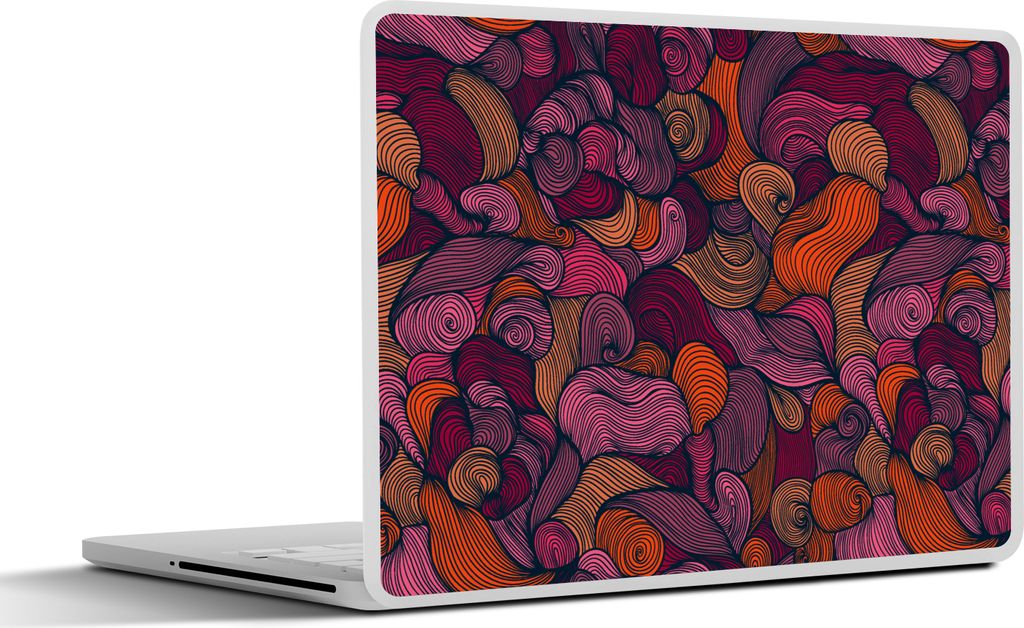 MuchoWow Laptop Aufkleber Sticker Cover Muster - Linienkunst - Jugendstil 25x18 cm - Laptop-Deko