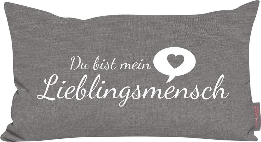 Magma Kissen Lieblingsmensch grau Produktbild 