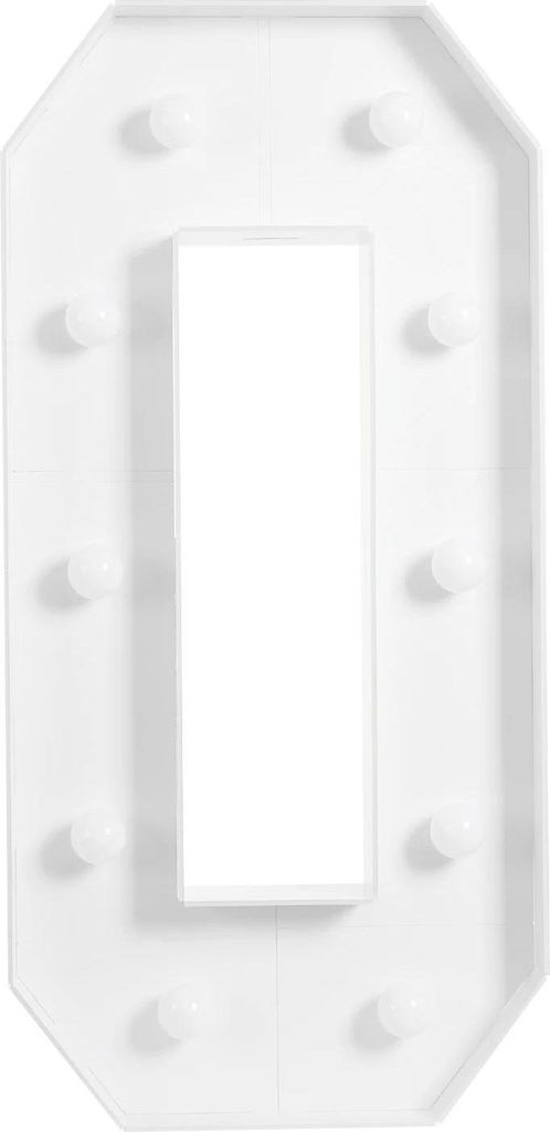 Bodenstehende Leuchtnummer - Marquee Zahl/Buchstabe - Mit Lampen - Kunststoffrahmen - Weiß