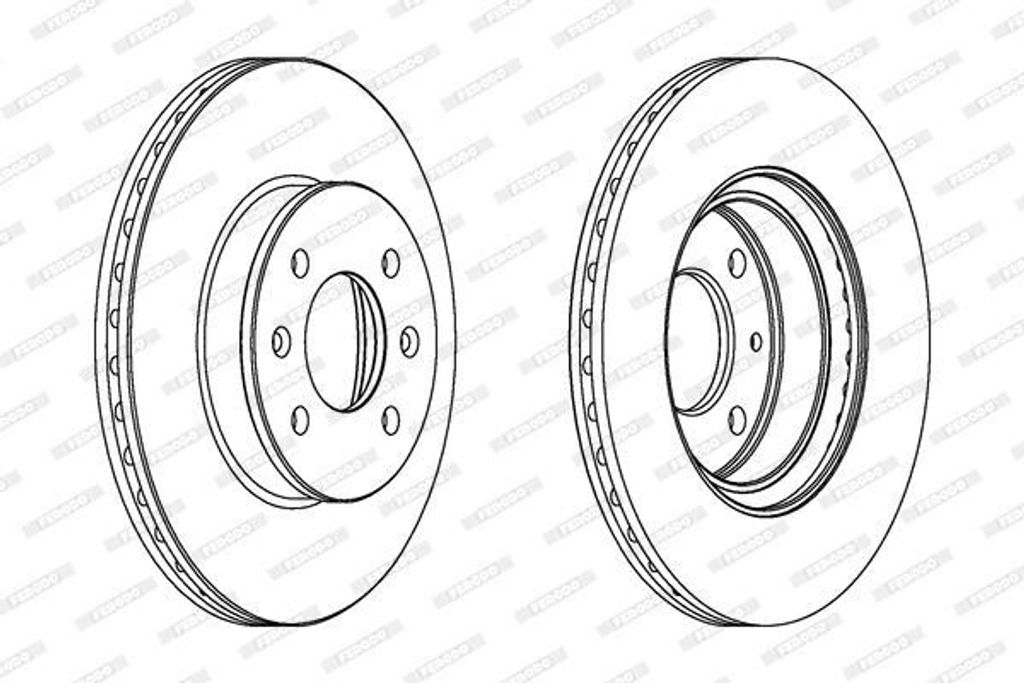 2x FERODO Bremsscheibe DDF1636C für HYUNDAI GETZ (TB) 48mm 10 03kg 256mm