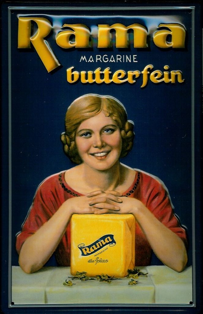 Blechschild Rama Margarine butterfein Würfel Milch Produktbild 