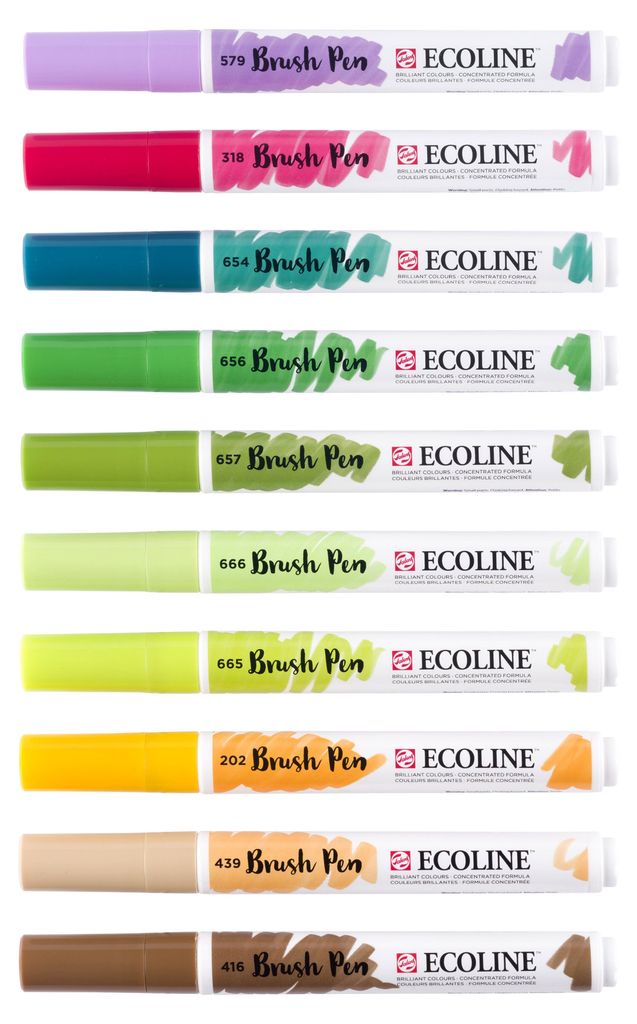 Talens - Brushpen Ecoline 10er-Set botanisch | 3 Stück