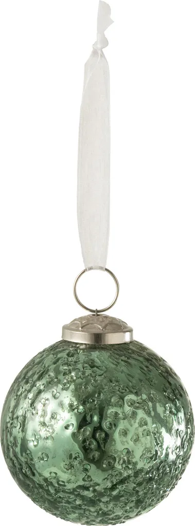 Boule de Noël J-Line en Verre Vert Small : Finition Brillante Premium