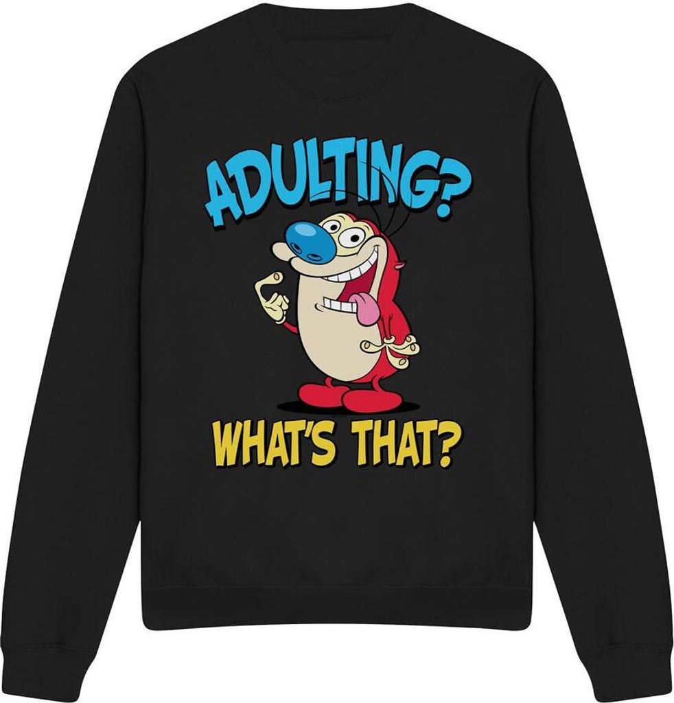 Ren & Stimpy - "Adulting 2" Sweatshirt für Herren/Damen Uni TV12737 (M) (Schwarz)