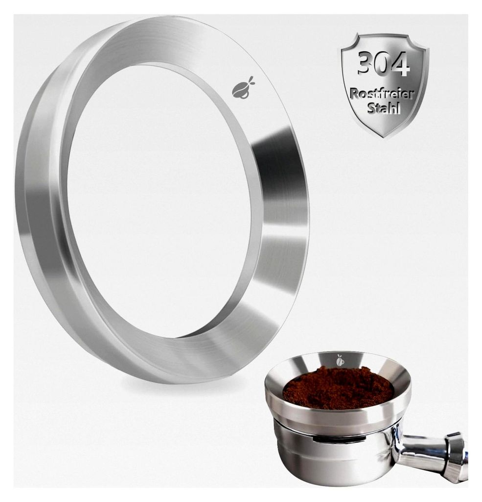 Dosierring 58mm, Edelstahl Espresso Dosiertrichter, Portafilter Trichter mit magnetischem 58mm Kaffee Dosierring, Barista Werkzeuge kompatibel