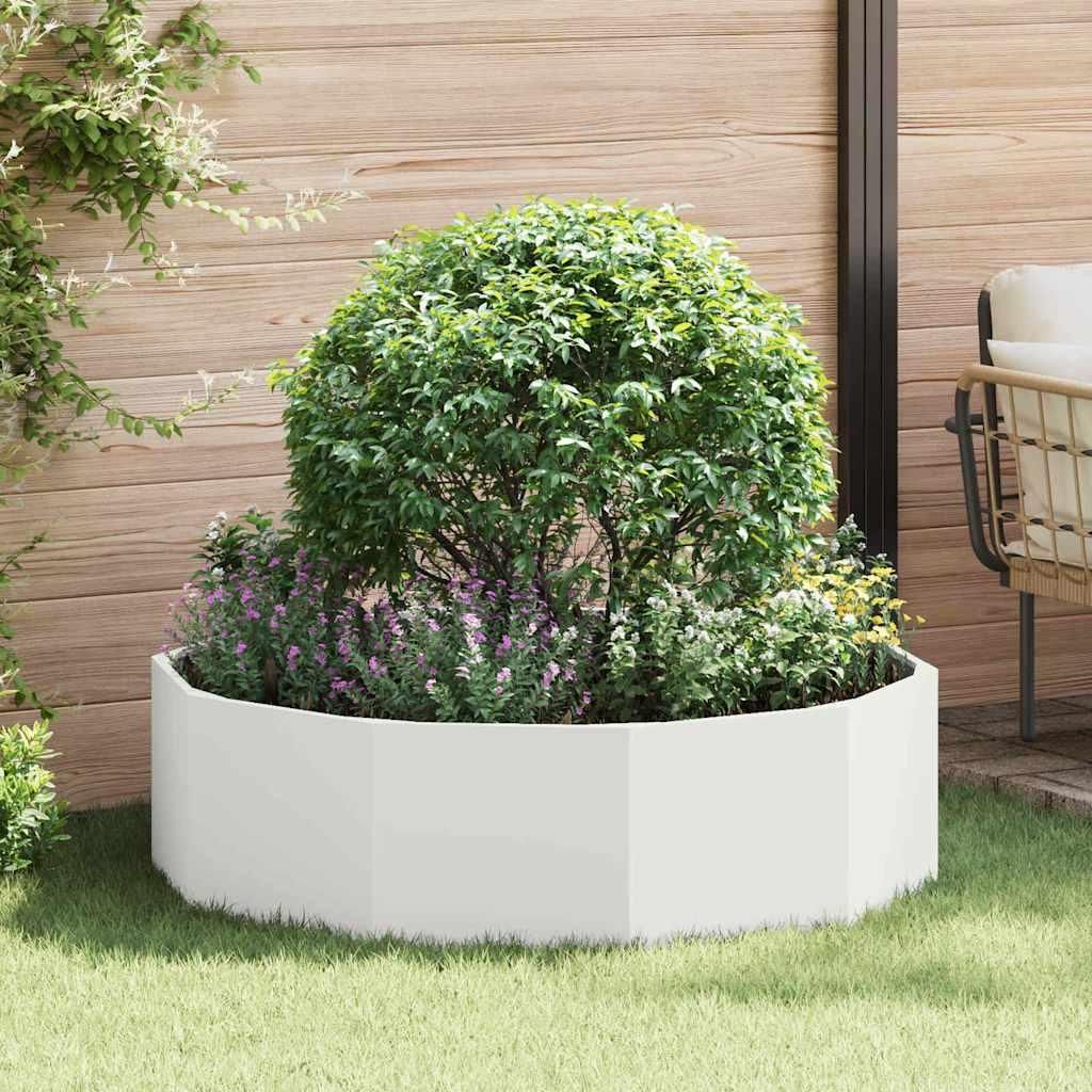 Maison Exclusive - Pflanzkübel Weiß 120 x 120 x 35 cm Stahl