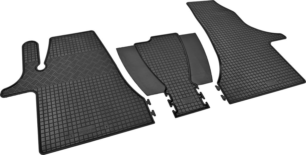 2 Stück Gummifußmatten Vorne Kompatibel Mit VW Caddy Life (2004-2010) Ideal Angepasst