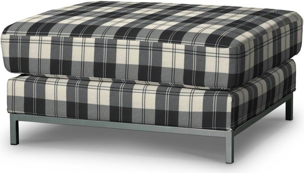 Dekoria Bezug für Kramfors Hocker, schwarz- weiss, Husse, Kramfors Hocker