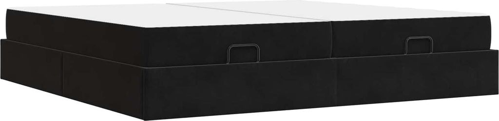 vidaXL Bettgestell mit Matratze mit Matratze 2 pcs Schwarz Samt