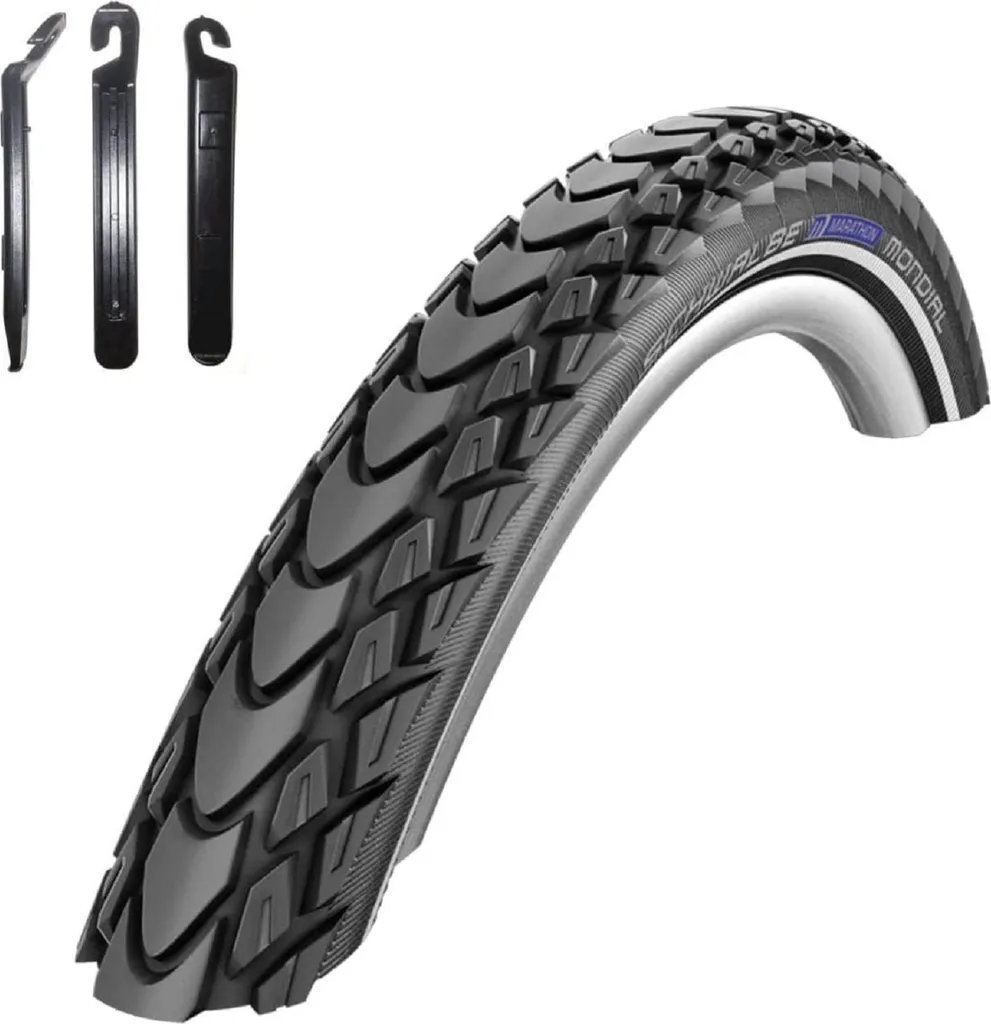 Schwalbe Marathon Mondial 37-622 Pneu Vélo RaceGuard E-25 + Démonte-pneu